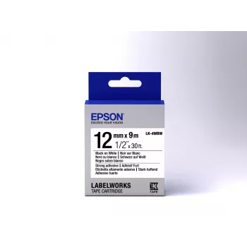 Epson Label Cartridge Strong Adhesive LK-4WBW Czarny/biały 12mm (9m)
