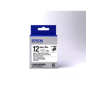 Epson Label Cartridge Iron on LK-4WBQ Czarny/Biały 12mm (5m)