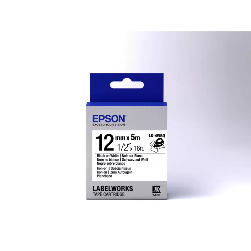 Epson Label Cartridge Iron on LK-4WBQ Czarny/Biały 12mm (5m)