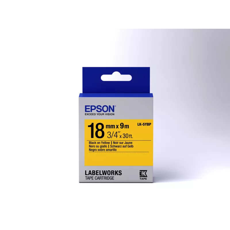 Kaseta z etykietami Epson Pastel LK-5YBP czarno-żółta 18 mm (9 m)