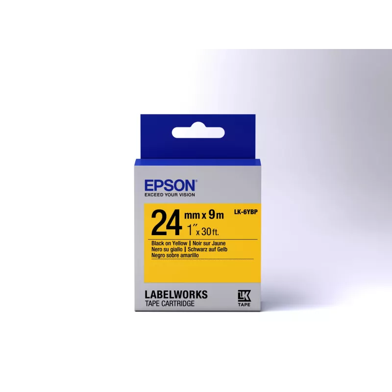 Epson Label Cartridge Pastel LK-6YBP Czarny/Żółty 24 mm (9 m)