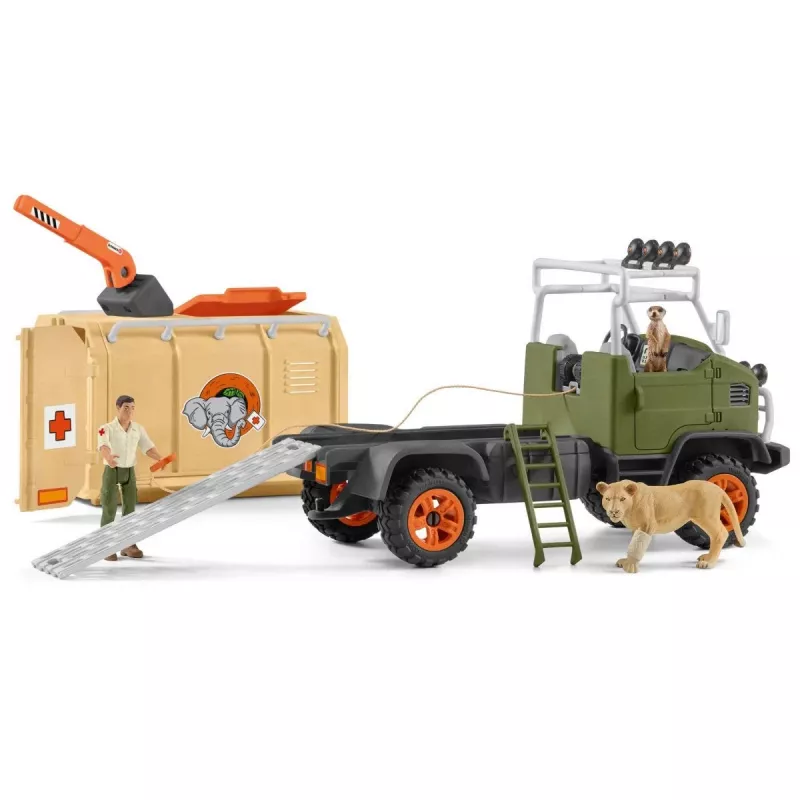 Duża ciężarówka ratunkowa dla zwierząt Schleich WILD LIFE 42475