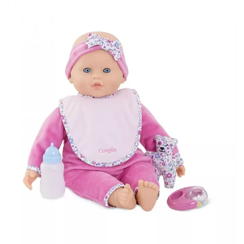 Simba‑Dickie Corolle 9000150050, interaktywna lalka bobas, 42 cm, bateria AA, różowa