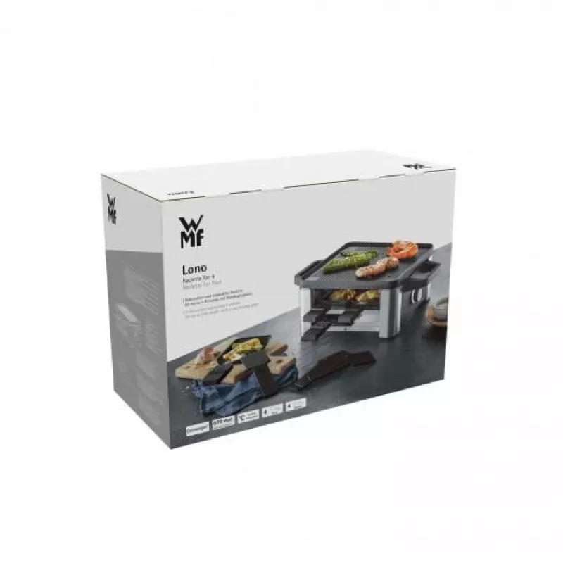 WMF 61.3024.5155 grill raclette 4-osobowy Czarny, Stal nierdzewna
