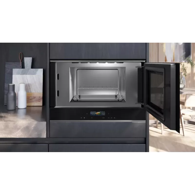 Siemens iQ700 BE732R1B1 kuchenka mikrofalowa Czarna Kuchenka mikrofalowa z funkcją grill Do zabudowy 21 L 900 W
