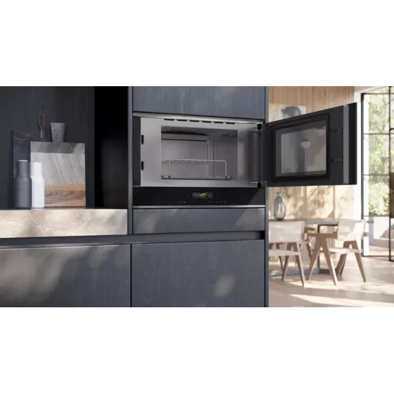 Siemens iQ700 BE732R1B1 kuchenka mikrofalowa Czarna Kuchenka mikrofalowa z funkcją grill Do zabudowy 21 L 900 W