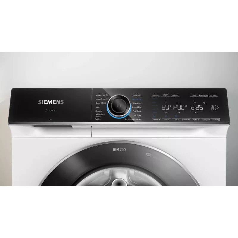 Pralka Siemens iQ700 WG44B2A40, ładowana od przodu, 9 kg, 1257 obr./min, biała