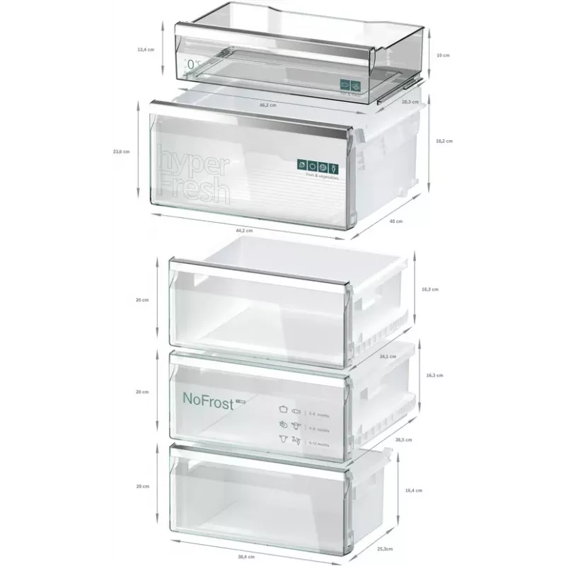 Siemens iQ500 KG39NAIAU lodówko-zamrażarka Wolnostojąca 363 L Szczotkowana stal