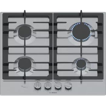 Bosch Serie 6 PCP6A5I90 hob Stal nierdzewna Do zabudowy 60 cm Gaz 4 stref(y)