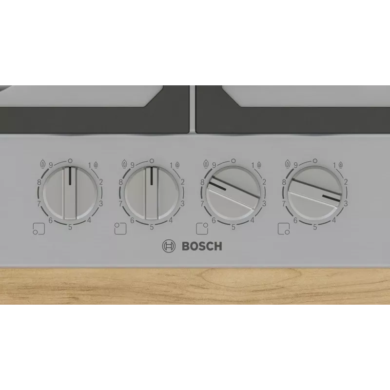 Bosch Serie 6 PCP6A5I90 hob Stal nierdzewna Do zabudowy 60 cm Gaz 4 stref(y)