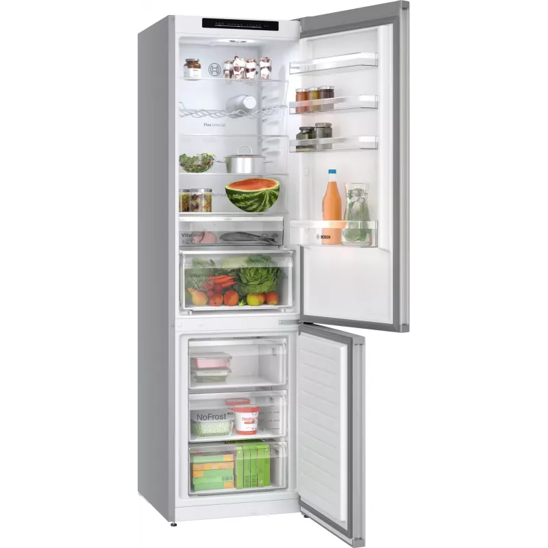 Lodówko-zamrażarka Bosch Serie 4 KGN392LAG Wolnostojąca 363 L Metaliczna