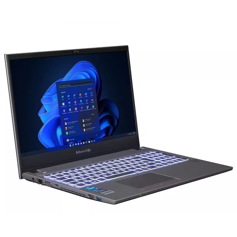 bluechip TRAVELline L15W17 Intel® Core™ i5-1335U Procesor / do 4,60 GHz, Windows 11 Pro, 15,6 cala matowy panel IPS, 1920 x 1080, 16 GB DDR4, 500 GB NVMe SSD, WLAN 802.11 ax, Bluetooth 5.3, Gigabit Ethernet, Karta graficzna Intel® Iris® Xe, DVD±RW, standard wojskowy MIL-STD 810G