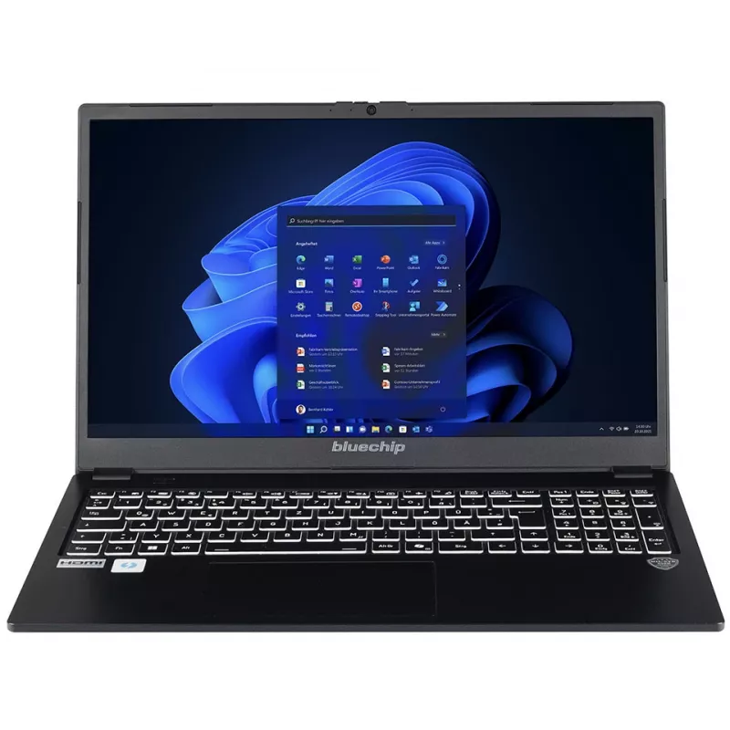 bluechip TRAVELline L15W19 Intel® Core™ 5 Procesor 120U / do 5.00 GHz, Windows 11 Pro, 15,6 inch matowy panel IPS, 1920 x 1080, 16 GB DDR5, 500 GB NVMe SSD, Intel® Wi-Fi 7, Bluetooth 5.4, Intel® Grafika, Thunderbolt™ 4 przez port Type-C