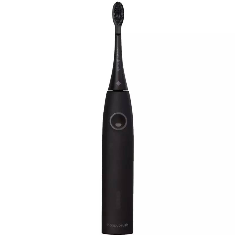 Elektryczna szczoteczka do zębów Happybrush ECO VIBE 3 zestaw startowy All Czarny + 4 końcówki wymienne