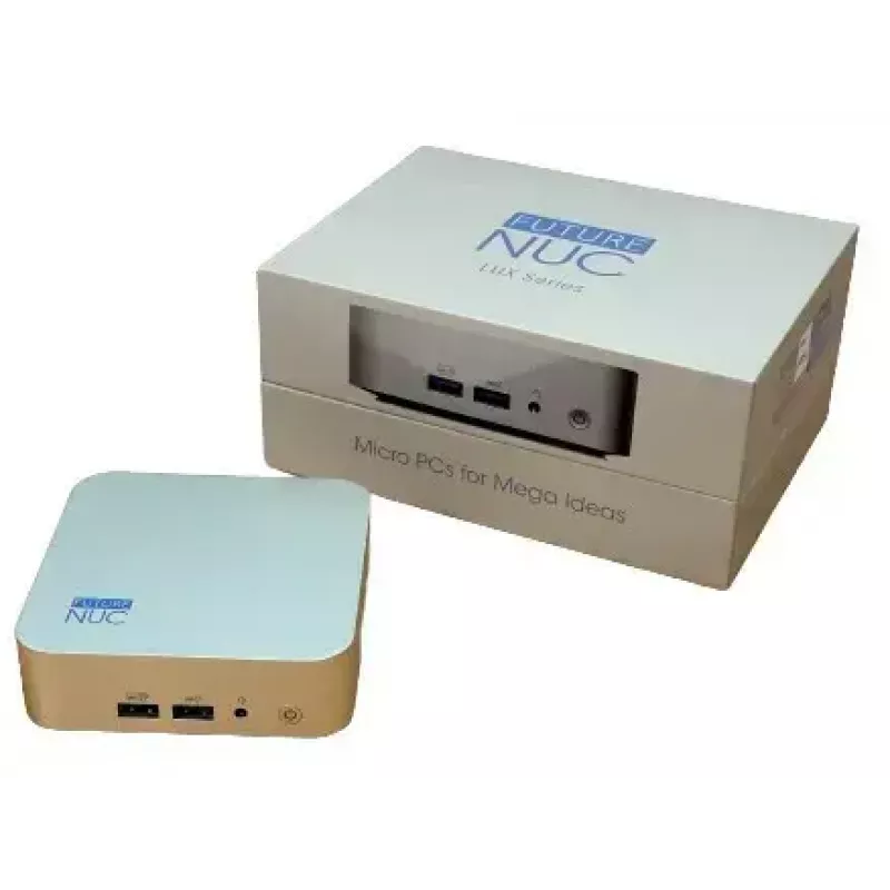 Mini PC FutureNUC Lux NUC 13i5HL – Intel Core i5-13420H, 16 GB DDR4, 512 GB SSD, Intel Iris Xe, Windows 11 Pro, Złoty