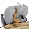 Elektryczna krajalnica do żywności HEINRICH'S HMA 8704 — kompaktowa metalowa obudowa, 200 W, grubość plastra 1–15 mm, ostrze ze stali nierdzewnej Ø