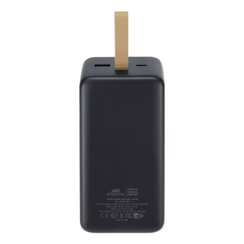 Powerbank Rivacase VA1084 litowo-polimerowy 40000 mAh, Quick Charge 3.0, 2× USB-C + 1× USB-A, czarny