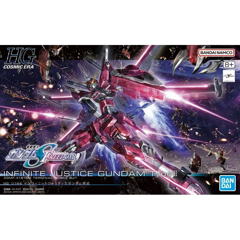 Zestaw modelowy z plastiku Bandai HGCE 1/144 Infinite Justice Gundam Type II — skala 1/144