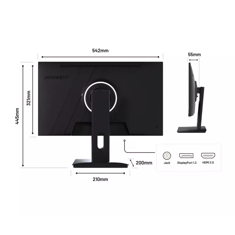 JAPANNEXT JN-I238FHD200F monitor komputerowy 60,5 cm (23,8 cala) 1920 x 1080 pikseli Full HD LCD Czarny