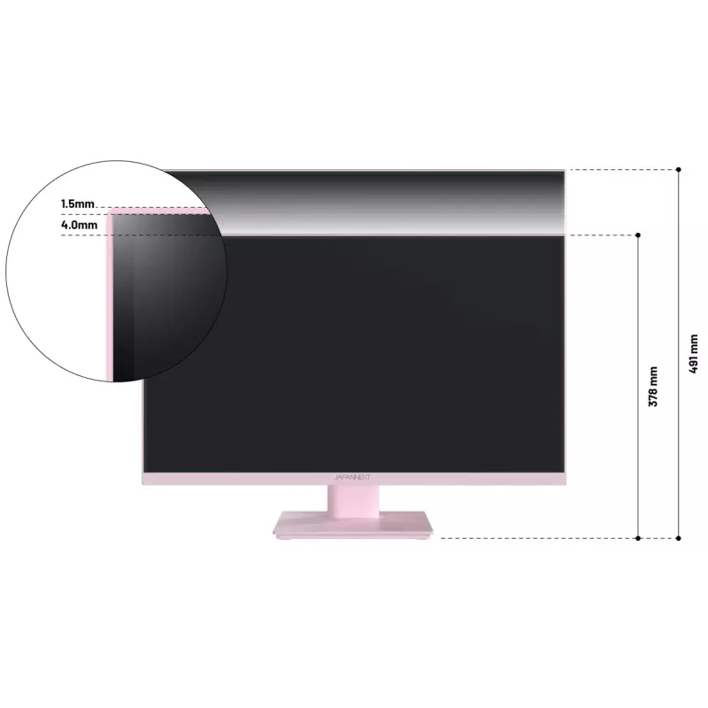 Monitor komputerowy JAPANNEXT JN-I238FHD120F-HSP-PK 60,5 cm (23,8 cala) 1920 x 1080 pikseli Full HD LCD Różowy