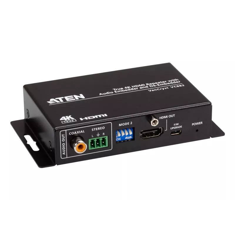 ATEN True 4K HDMI Repeater z funkcją osadzania i wyodrębniania dźwięku