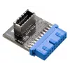 Adapter kablowy Akasa AK-CBUB51-BK USB 3.0 19-pin na USB 3.1 A niebieski
