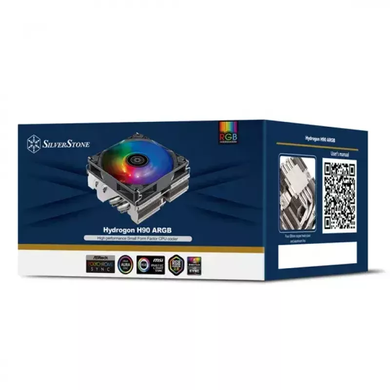 Wentylator Silverstone Hydrogon H90 ARGB 9,2 cm Czarny 500-2600 RPM