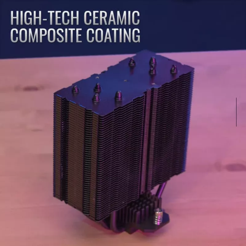 Chłodzenie powietrzne AEROCOOL Rime 4 wentylator 120 mm z łożyskiem hydraulicznym, 4 rurki cieplne, TDP 230 W, czarny