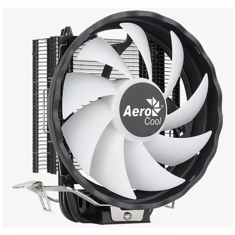 Chłodzenie powietrzne AEROCOOL Rave 3 FRGB 120 mm Czarno-Białe — 4 rurki cieplne, ARGB, Łożysko hydrauliczne, 1800 RPM