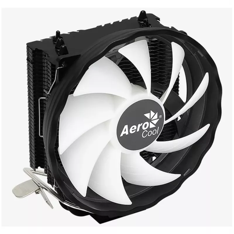 Chłodzenie powietrzne AEROCOOL Rave 3 FRGB 120 mm Czarno-Białe — 4 rurki cieplne, ARGB, Łożysko hydrauliczne, 1800 RPM