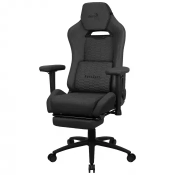 Aerocool ROYALASHBK Premium Ergonomiczne krzesło gamingowe z podnóżkami Technologia Aeroweave Czarny