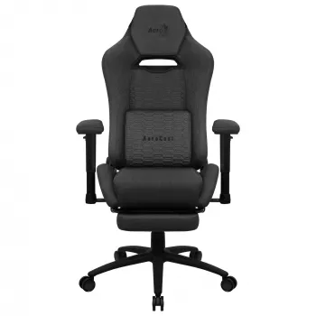 Aerocool ROYALASHBK Premium Ergonomiczne krzesło gamingowe z podnóżkami Technologia Aeroweave Czarny