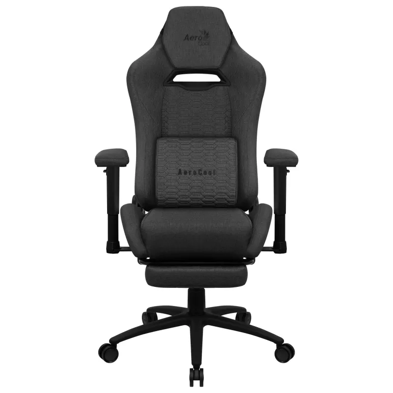 Aerocool ROYALASHBK Premium Ergonomiczne krzesło gamingowe z podnóżkami Technologia Aeroweave Czarny