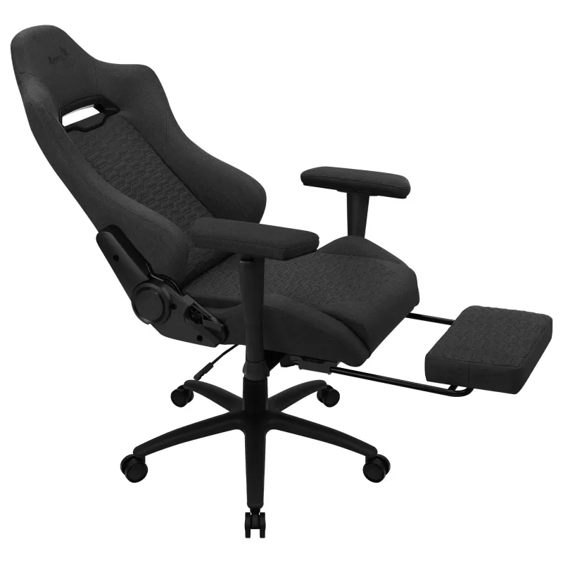 Aerocool ROYALASHBK Premium Ergonomiczne krzesło gamingowe z podnóżkami Technologia Aeroweave Czarny