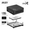 MSI Cubi N ADL-006DE Intel® N N200 4 GB DDR4-SDRAM 128 GB SSD Windows 11 Pro Mini PC Czarny