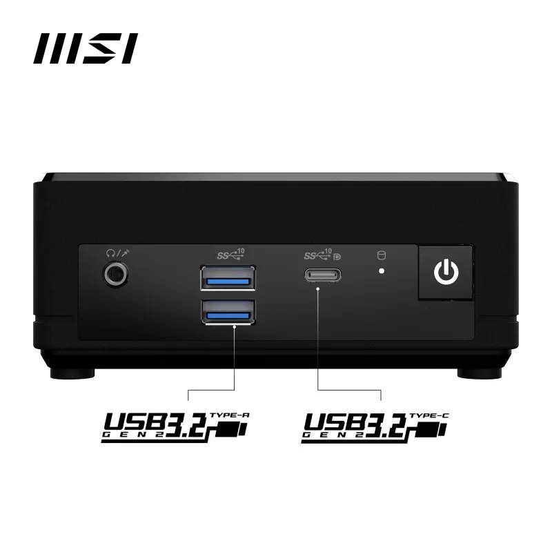 MSI Cubi N ADL-006DE Intel® N N200 4 GB DDR4-SDRAM 128 GB SSD Windows 11 Pro Mini PC Czarny