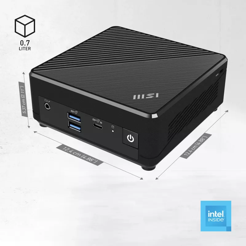 MSI Cubi N ADL-006DE Intel® N N200 4 GB DDR4-SDRAM 128 GB SSD Windows 11 Pro Mini PC Czarny