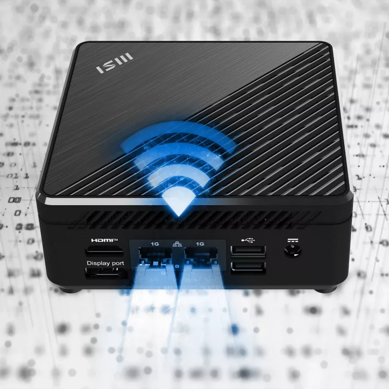 MSI Cubi N ADL-006DE Intel® N N200 4 GB DDR4-SDRAM 128 GB SSD Windows 11 Pro Mini PC Czarny