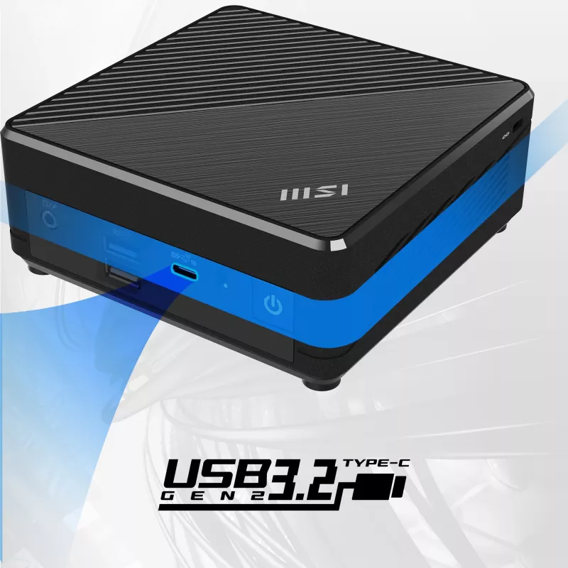 MSI Cubi N ADL-006DE Intel® N N200 4 GB DDR4-SDRAM 128 GB SSD Windows 11 Pro Mini PC Czarny