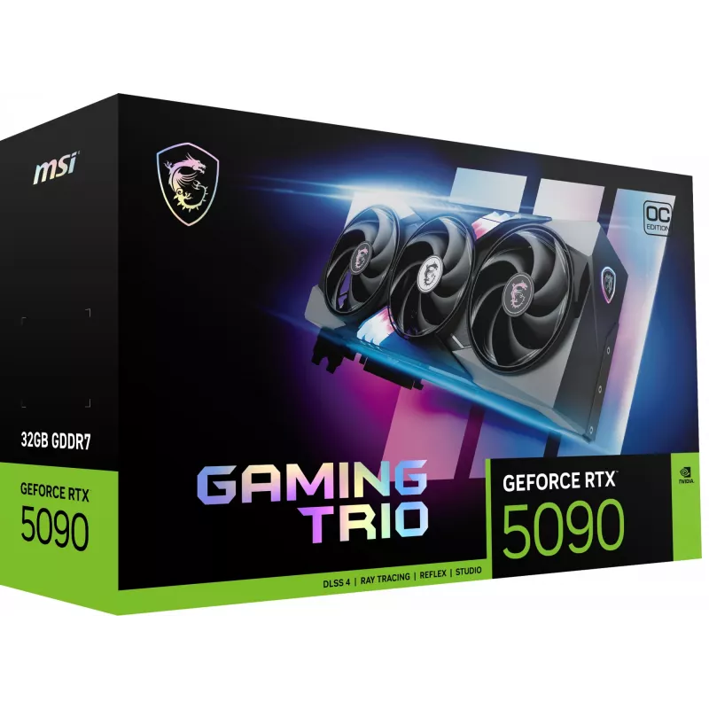 Karta graficzna MSI GeForce RTX 5090 32GB GDDR7, 512-bit, PCIe 5.0, 3x DP 2.1a + HDMI 2.1b, 575W, 359×149×70 mm