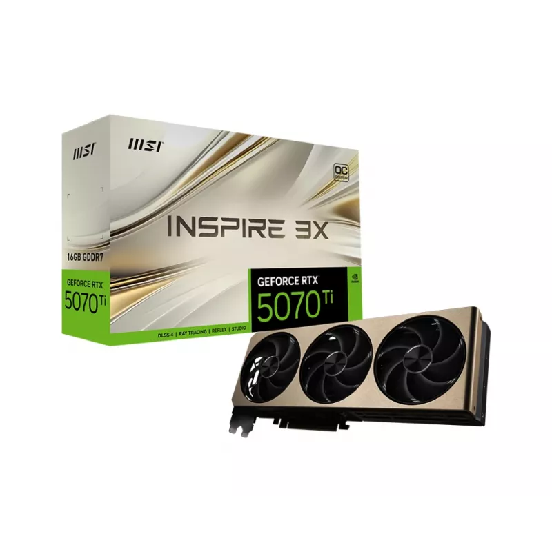 MSI GEFORCE RTX 5070 TI 16G INSPIRE 3X OC karta graficzna NVIDIA 16 GB GDDR7