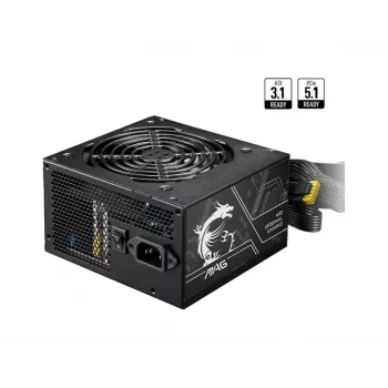 Zasilacz MSI MAG A750BN PCIE5 II 750 W, 24-pin ATX, niemodularny, 80 PLUS Bronze, wentylator 120 mm, czarny