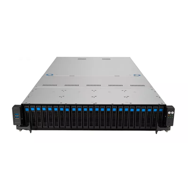Serwer rack ASUS RS520A-E12-RS24U Socket SP5, AMD EPYC 9004, 1 CPU, 24x DDR5 DIMM, maks. 6,14 TB, 2U, 26 zatok 2,5 cala, zasilacz 1600 W