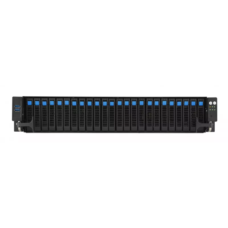 Serwer rack ASUS RS520A-E12-RS24U Socket SP5, AMD EPYC 9004, 1 CPU, 24x DDR5 DIMM, maks. 6,14 TB, 2U, 26 zatok 2,5 cala, zasilacz 1600 W