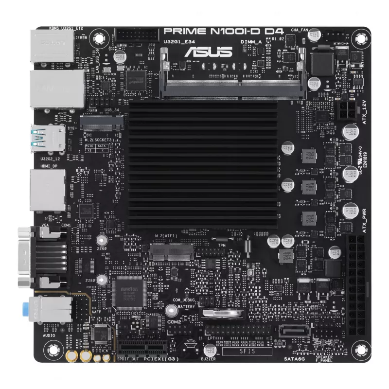Płyta główna ASUS PRIME N100I-D D4, układ Intel, gniazdo NA, mini ITX