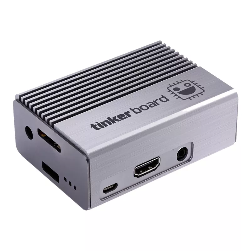 Obudowa komputerowa ASUS Tinker Fanless — aluminiowa, srebrna, obudowa pasywnie chłodzona