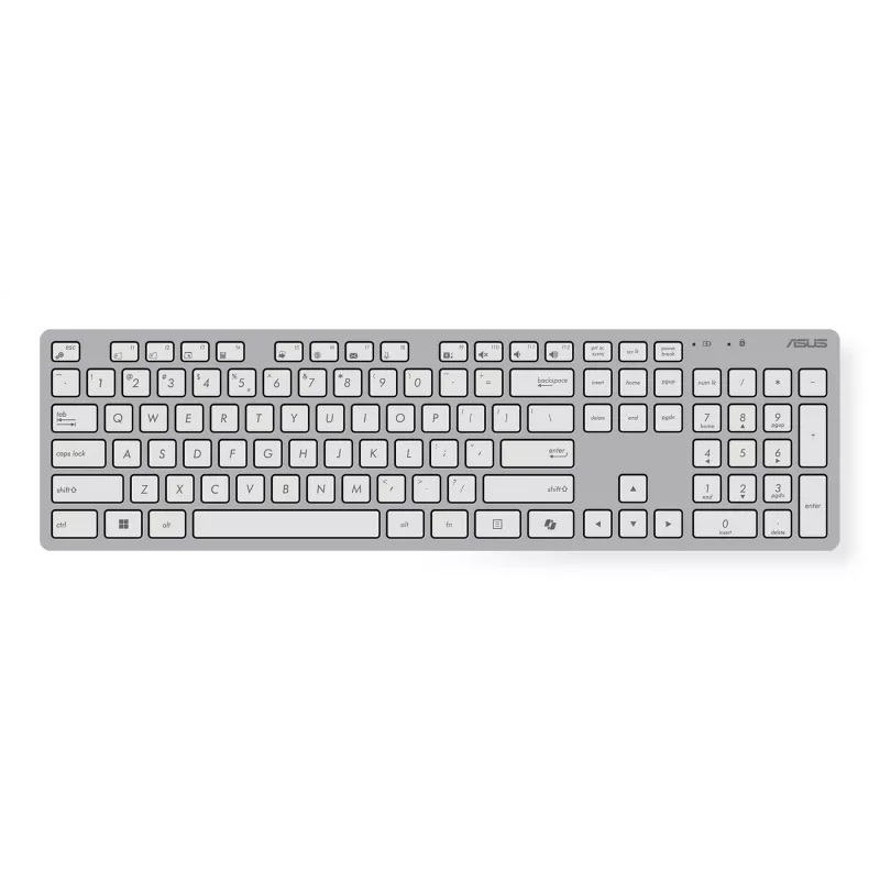 Bezprzewodowy zestaw klawiatury i myszy ASUS W5000 układ rosyjski Biały