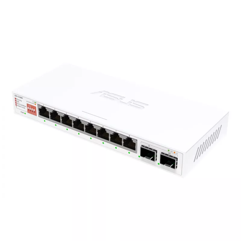 Niezarządzalny przełącznik Ethernet ASUS QG-U1080 — 8 portów 2.5G RJ-45, MAC 16K, Biały, 12 V