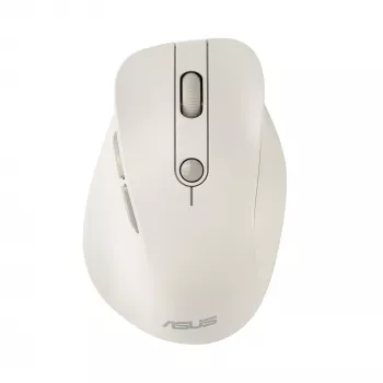 Bezprzewodowa mysz praworęczna ASUS MD105 MK-WH — RF + Bluetooth, 2400 DPI, kółko przewijania, bateria, beżowa