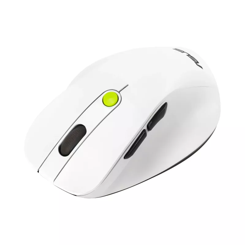 Mysz ASUS MD105 /VT-GN — praworęczna, bezprzewodowa RF + Bluetooth, 2400 DPI, kółko przewijania, zasilana bateriami, biała/zielona